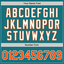 Load image into Gallery viewer, Custom Teal Orange-White Authentic Baseball Jersey