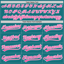 Laden Sie das Bild in den Galerie-Viewer, Custom Teal Pink-White Authentic Baseball Jersey
