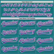 Laden Sie das Bild in den Galerie-Viewer, Custom Teal Purple-White Authentic Baseball Jersey