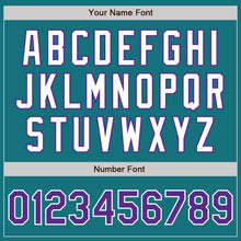 Laden Sie das Bild in den Galerie-Viewer, Custom Teal Purple-White Authentic Baseball Jersey