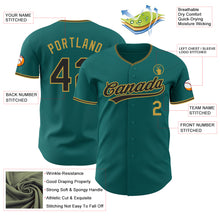 Charger l'image dans la galerie, Custom Teal Black-Old Gold Authentic Baseball Jersey
