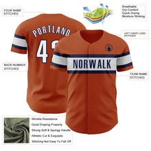 Загрузить изображение в средство просмотра галереи, Custom Texas Orange White-Navy Authentic Baseball Jersey