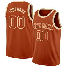 Laden Sie das Bild in den Galerie-Viewer, Custom Texas Orange Cream Authentic Basketball Jersey