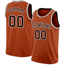 Laden Sie das Bild in den Galerie-Viewer, Custom Texas Orange Brown-White Authentic Basketball Jersey