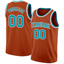 Laden Sie das Bild in den Galerie-Viewer, Custom Texas Orange Teal-White Authentic Basketball Jersey