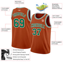 Загрузить изображение в средство просмотра галереи, Custom Texas Orange Kelly Green-White Authentic Basketball Jersey