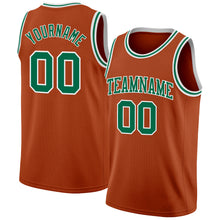 Загрузить изображение в средство просмотра галереи, Custom Texas Orange Kelly Green-White Authentic Basketball Jersey