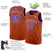 Загрузить изображение в средство просмотра галереи, Custom Texas Orange Purple-White Authentic Basketball Jersey