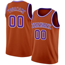 Загрузить изображение в средство просмотра галереи, Custom Texas Orange Purple-White Authentic Basketball Jersey