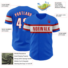 Загрузить изображение в средство просмотра галереи, Custom Thunder Blue White-Red Authentic Baseball Jersey