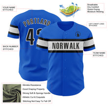 Load image into Gallery viewer, Custom Thunder Blue Black-White Authentic Baseball Jersey