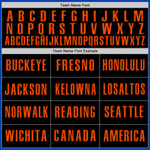 Load image into Gallery viewer, Custom Thunder Blue Orange-Black Authentic Baseball Jersey