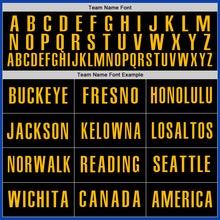 Load image into Gallery viewer, Custom Thunder Blue Gold-Black Authentic Baseball Jersey