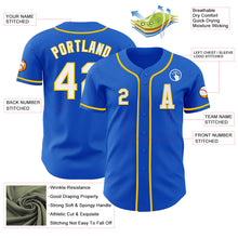Laden Sie das Bild in den Galerie-Viewer, Custom Thunder Blue White-Yellow Authentic Baseball Jersey