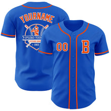 Laden Sie das Bild in den Galerie-Viewer, Custom Thunder Blue Orange-White Authentic Baseball Jersey