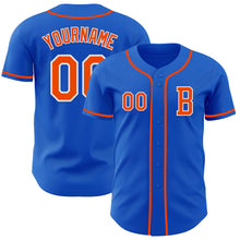 Laden Sie das Bild in den Galerie-Viewer, Custom Thunder Blue Orange-White Authentic Baseball Jersey