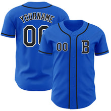 Laden Sie das Bild in den Galerie-Viewer, Custom Thunder Blue Black-White Authentic Baseball Jersey