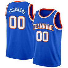 Charger l'image dans la galerie, Custom Thunder Blue White-Orange Authentic Basketball Jersey