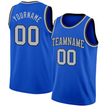 Charger l'image dans la galerie, Custom Thunder Blue Gray-Black Authentic Basketball Jersey