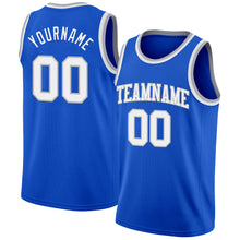 Charger l'image dans la galerie, Custom Thunder Blue White-Gray Authentic Basketball Jersey