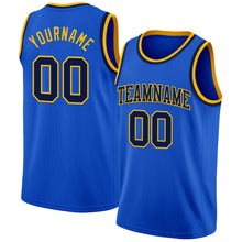Charger l'image dans la galerie, Custom Thunder Blue Navy-Gold Authentic Basketball Jersey
