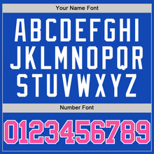 Charger l'image dans la galerie, Custom Thunder Blue Pink-White Authentic Basketball Jersey