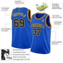 Charger l'image dans la galerie, Custom Thunder Blue Black-Gold Authentic Basketball Jersey