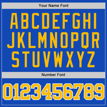 Charger l'image dans la galerie, Custom Thunder Blue Gold-White Authentic Basketball Jersey