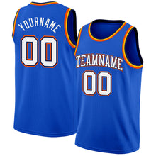 Charger l'image dans la galerie, Custom Thunder Blue White Navy Orange-Gold Authentic Basketball Jersey