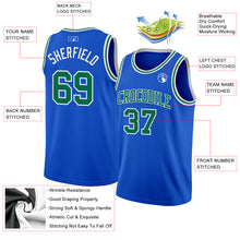 Charger l'image dans la galerie, Custom Thunder Blue Kelly Green-White Authentic Basketball Jersey