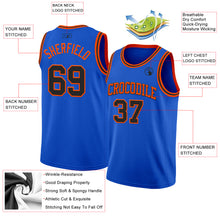 Charger l'image dans la galerie, Custom Thunder Blue Black-Orange Authentic Basketball Jersey