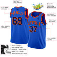 Charger l'image dans la galerie, Custom Thunder Blue Navy-Orange Authentic Basketball Jersey