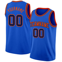 Charger l'image dans la galerie, Custom Thunder Blue Navy-Orange Authentic Basketball Jersey