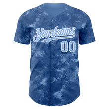 Laden Sie das Bild in den Galerie-Viewer, Custom Tie Dye Light Blue-White 3D Authentic Baseball Jersey