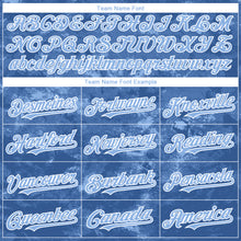 Laden Sie das Bild in den Galerie-Viewer, Custom Tie Dye Light Blue-White 3D Authentic Baseball Jersey