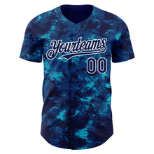 Загрузить изображение в средство просмотра галереи, Custom Tie Dye Navy-White 3D Authentic Baseball Jersey