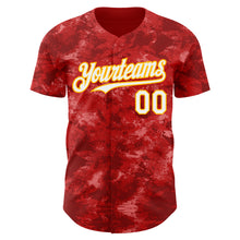 Laden Sie das Bild in den Galerie-Viewer, Custom Tie Dye White-Gold 3D Authentic Baseball Jersey