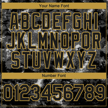 Laden Sie das Bild in den Galerie-Viewer, Custom Tie Dye Black-Old Gold 3D Authentic Baseball Jersey