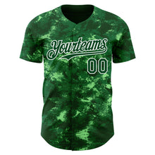 Laden Sie das Bild in den Galerie-Viewer, Custom Tie Dye Green-White 3D Authentic Baseball Jersey