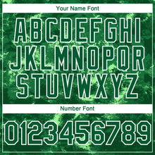 Laden Sie das Bild in den Galerie-Viewer, Custom Tie Dye Green-White 3D Authentic Baseball Jersey