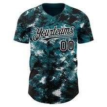 Laden Sie das Bild in den Galerie-Viewer, Custom Tie Dye Black-White 3D Authentic Baseball Jersey