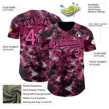 Laden Sie das Bild in den Galerie-Viewer, Custom Tie Dye Pink-Black 3D Authentic Baseball Jersey