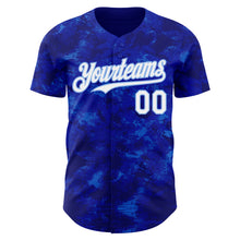 Laden Sie das Bild in den Galerie-Viewer, Custom Tie Dye White-Light Blue 3D Authentic Baseball Jersey