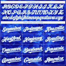 Laden Sie das Bild in den Galerie-Viewer, Custom Tie Dye White-Light Blue 3D Authentic Baseball Jersey