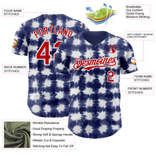 Laden Sie das Bild in den Galerie-Viewer, Custom Tie Dye Red-White Shibori Pattern Authentic Baseball Jersey