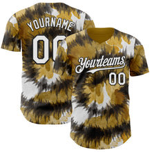 Laden Sie das Bild in den Galerie-Viewer, Custom Tie Dye White-Black Shibori Pattern Authentic Baseball Jersey