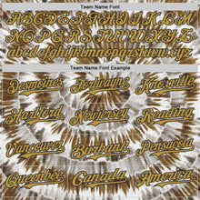 Laden Sie das Bild in den Galerie-Viewer, Custom Tie Dye Old Gold-Black Shibori Pattern Authentic Baseball Jersey