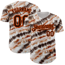 Laden Sie das Bild in den Galerie-Viewer, Custom Tie Dye Brown-Orange Shibori Pattern Authentic Baseball Jersey