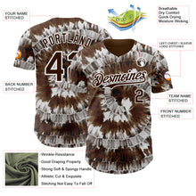 Laden Sie das Bild in den Galerie-Viewer, Custom Tie Dye Brown-White Shibori Pattern Authentic Baseball Jersey