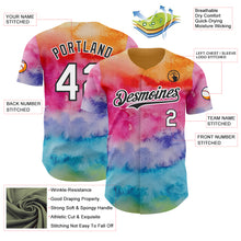 Laden Sie das Bild in den Galerie-Viewer, Custom Tie Dye White-Black Shibori Pattern Authentic Baseball Jersey